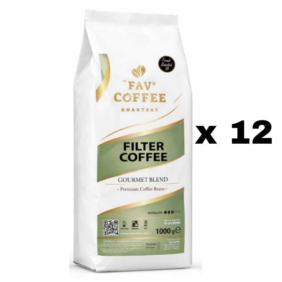 Fav Coffee Roastery Gourmet Blend Filtre Kahve Çekirdek 1000 Gram x 12 adet